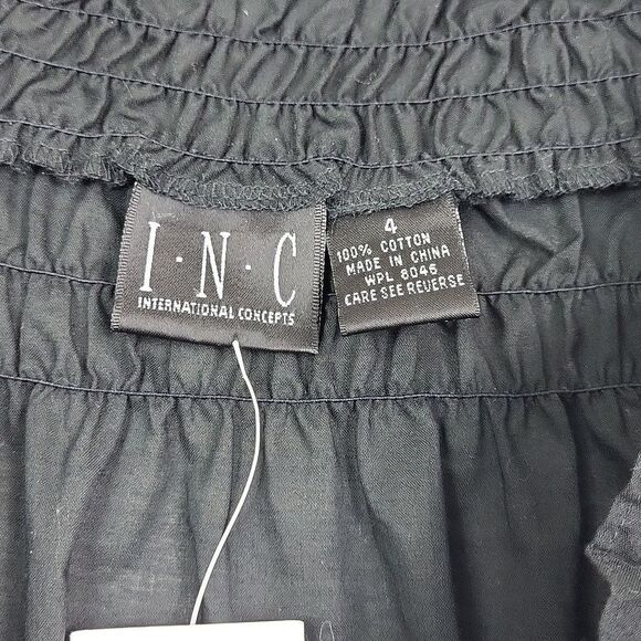 I.N.C. transparent black 100% cotton off shoulder blouse. Size 4 - Picture 4 of 6